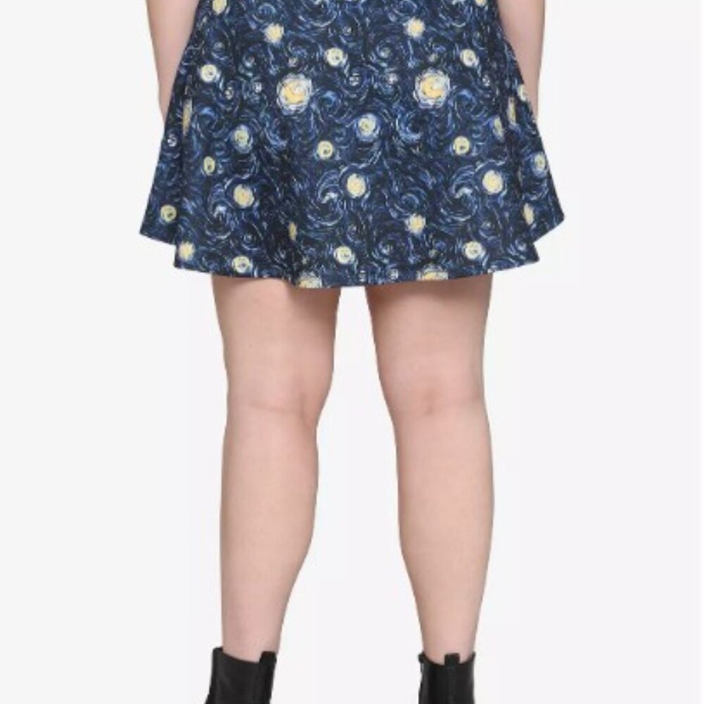 Hot topic NWT size 4 (26W) Starry Night O-Ring Zipper Skirt Plus Size - Picture 2 of 6